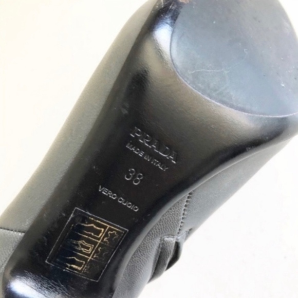 Prada Metallic Gunmetal Ankle Booties - Sz 38 -EUC - Picture 7 of 7